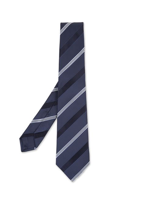 KITON Cravatta Blu Notte Con Motivo a Righe - KITON