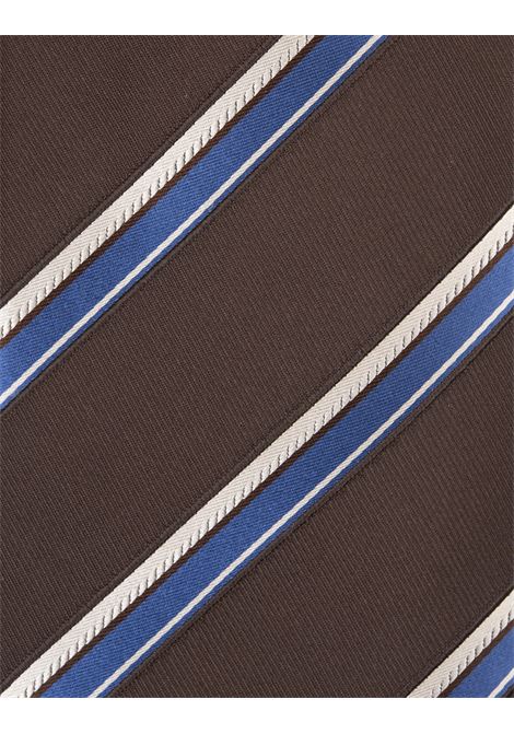 KITON Cravatta Marrone Con Motivo A Righe - KITON
