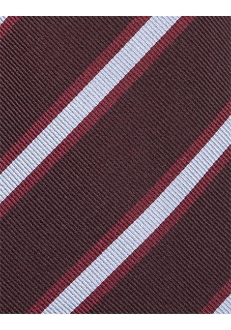 KITON Cravatta Regimental Mogador Marrone - KITON