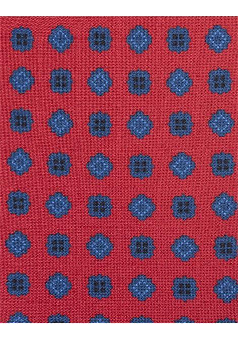 KITON Cravatta Rossa Con Micro Pattern Blu - KITON