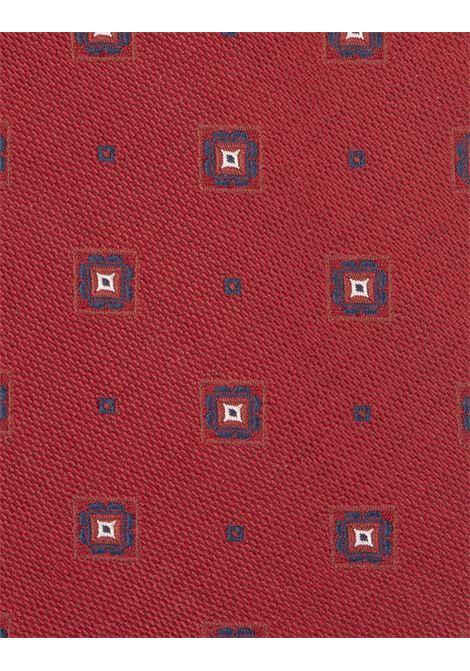 KITON Cravatta Rossa Con Micro Pattern - KITON