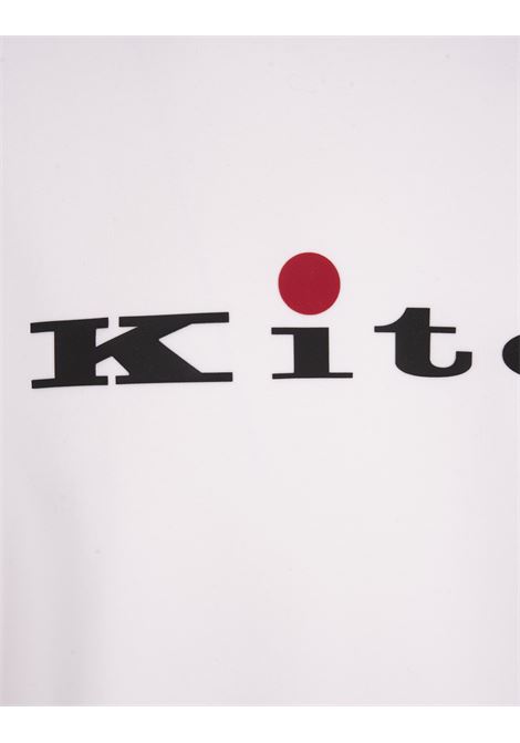 KITON Felpa Con Logo E Cappuccio Bianca - KITON