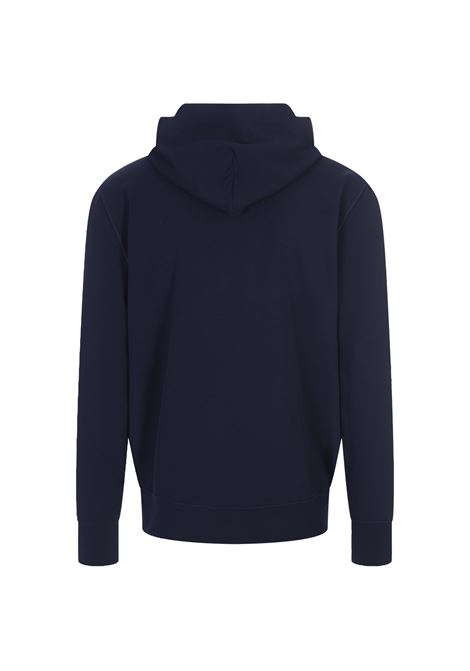 KITON Felpa Con Logo E Cappuccio Blu - KITON