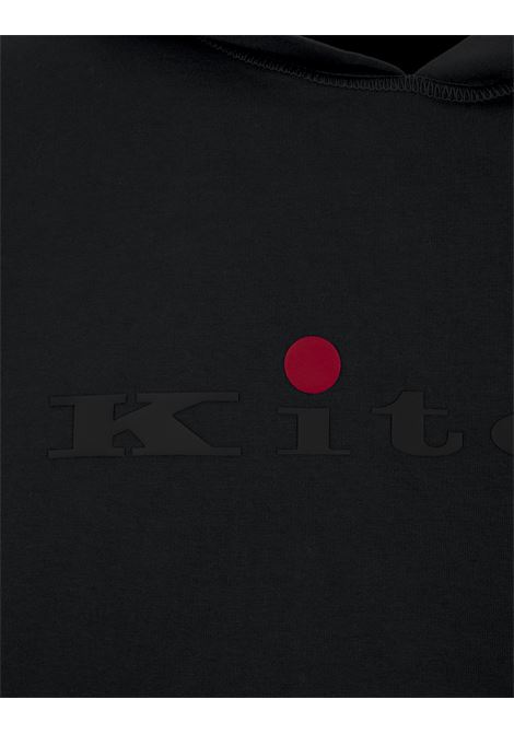KITON Felpa Con Logo E Cappuccio Nera - KITON