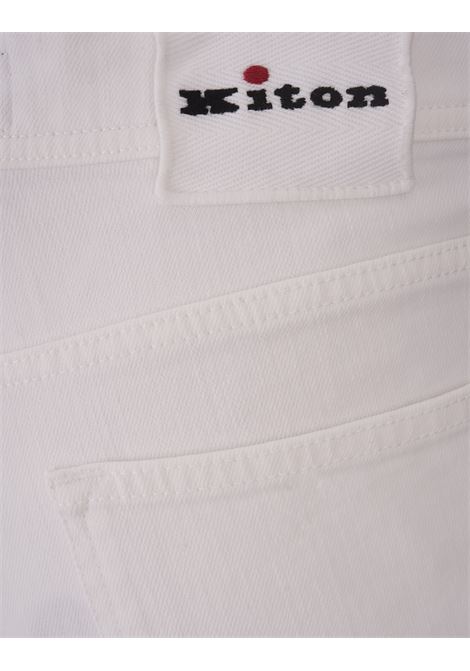 KITON Jeans Slim Fit In Denim Bianco - KITON
