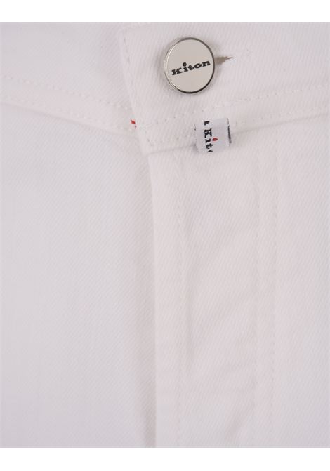KITON Jeans Slim Fit In Denim Bianco - KITON