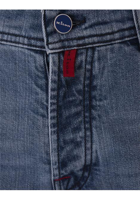 KITON Jeans Slim Fit In Denim Blu Chiaro - KITON