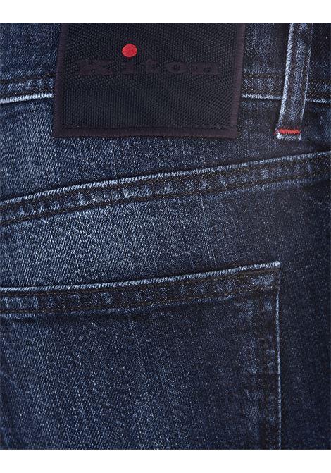 KITON Jeans Slim Fit In Denim Blu Scuro - KITON