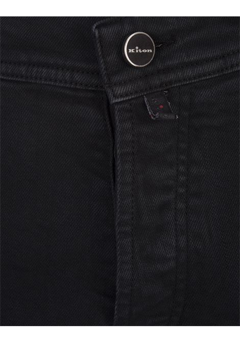 KITON Jeans Slim Fit In Denim Nero - KITON