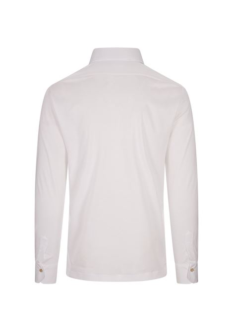 KITON Polo A Maniche Lunghe In Jersey Bianco - KITON