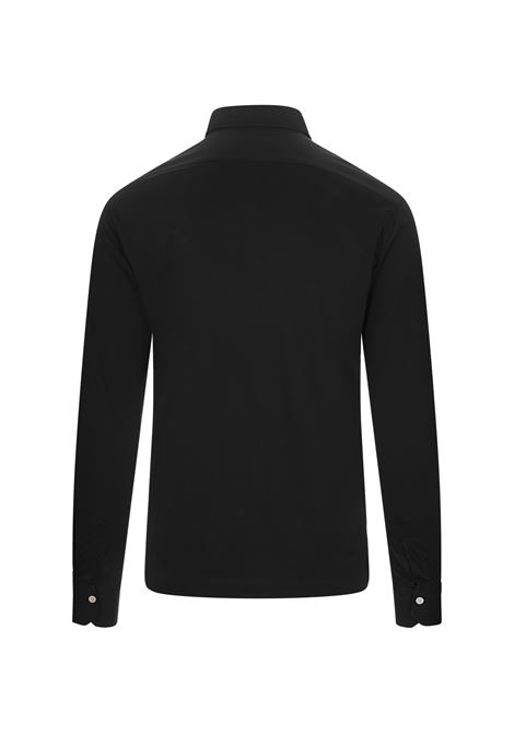 KITON Polo A Maniche Lunghe In Jersey Nero - KITON