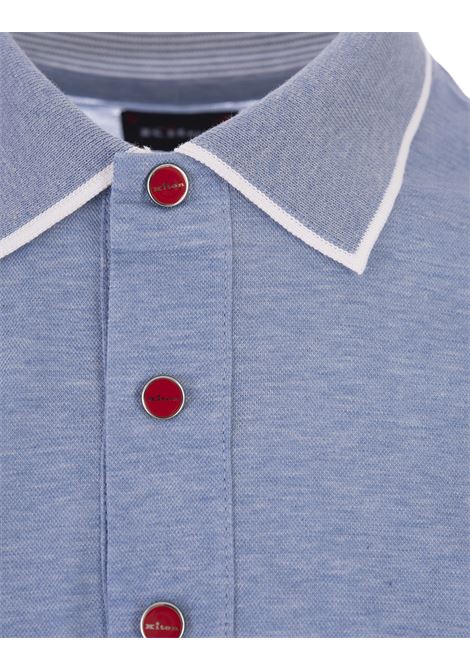 KITON Polo Azzurra Con Dettagli A Contrasto - KITON