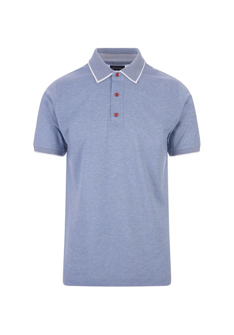 KITON Polo Azzurra Con Dettagli a Contrasto - KITON