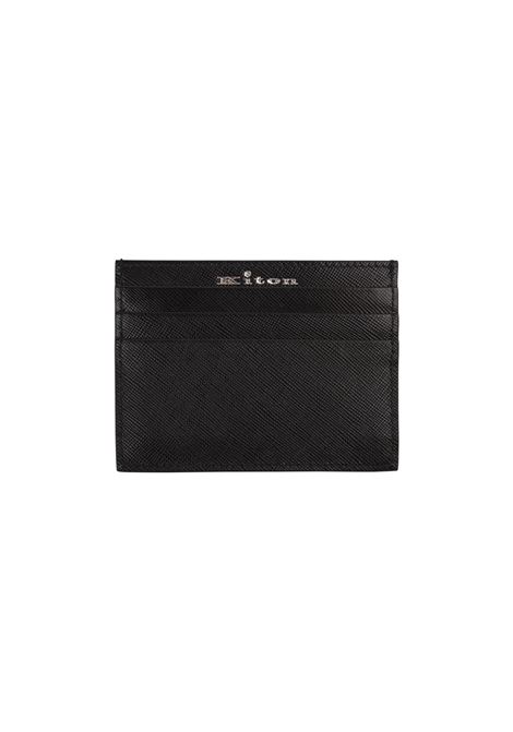 KITON Portacarte Nero Con Logo Argentato - KITON