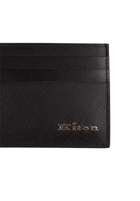 KITON Portacarte Nero Con Logo Argentato - KITON