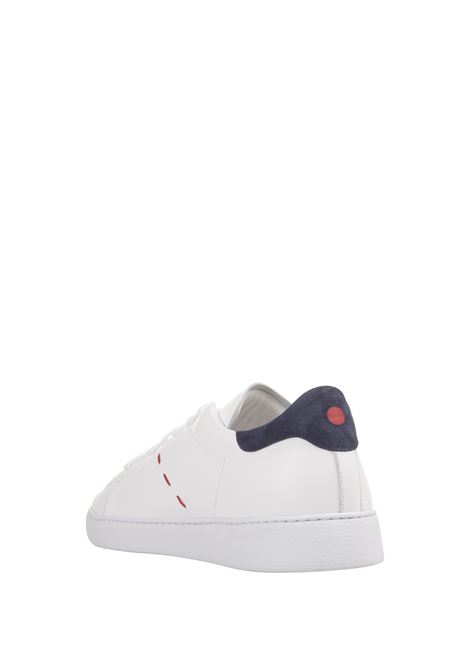 KITON Sneakers Bianche E Blu Con Logo - KITON