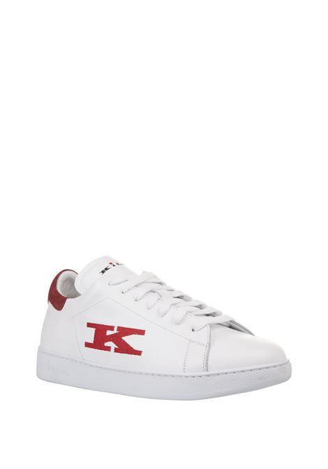 KITON Sneakers Bianche E Rosse Con Logo - KITON