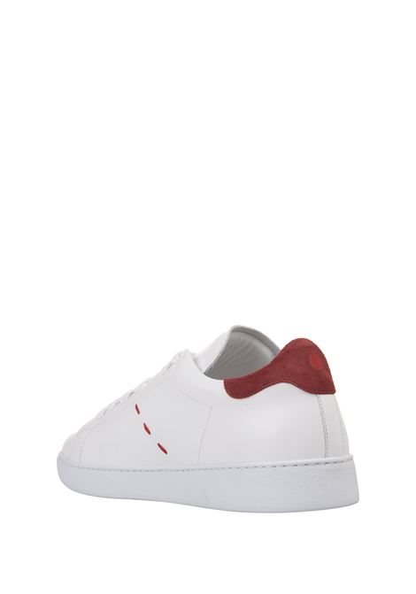 KITON Sneakers Bianche E Rosse Con Logo - KITON