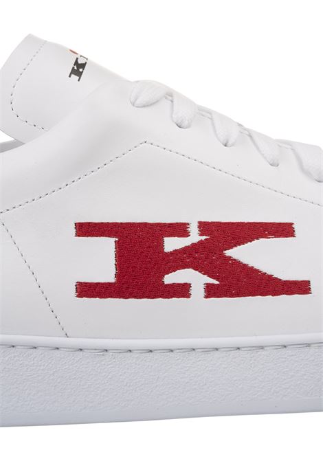 KITON Sneakers Bianche E Rosse Con Logo - KITON