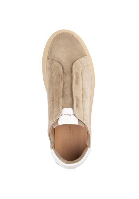 KITON Sneakers Slip-On In Suede Beige - KITON