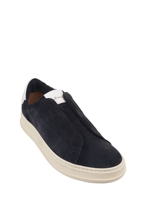 KITON Sneakers Slip-On In Suede Blu - KITON
