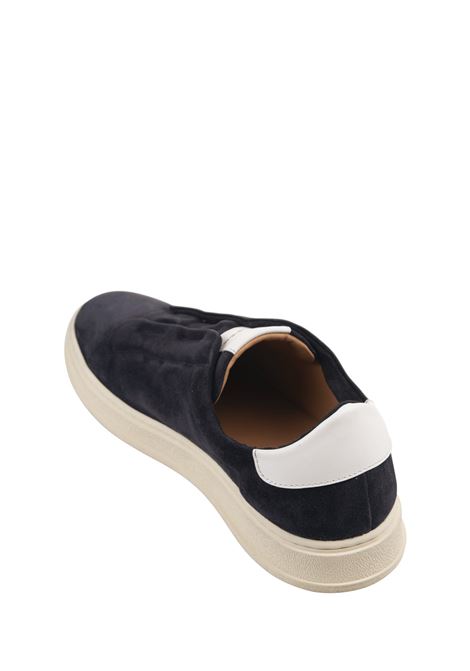 KITON Sneakers Slip-On In Suede Blu - KITON