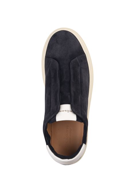 KITON Sneakers Slip-On In Suede Blu - KITON