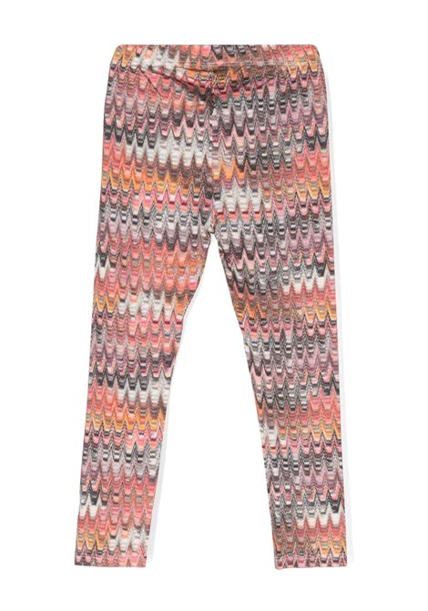 MISSONI KIDS Leggings In Viscosa Stretch Con Motivo Zigzag Multicolore - MISSONI KIDS
