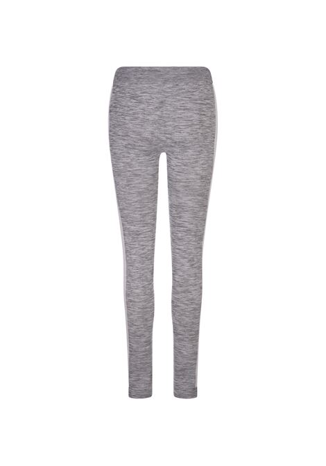 PALM ANGELS Leggings Sportivi Grigio Melange Con Logo - PALM ANGELS
