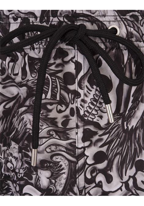 PHILIPP PLEIN Long Swim Boxers Tattoo - PHILIPP PLEIN