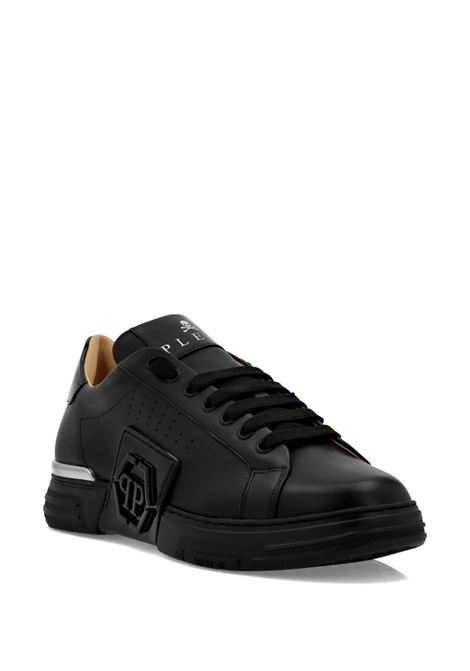 PHILIPP PLEIN Low-Top Leather Sneakers Phantom Kick$ Nere - PHILIPP PLEIN