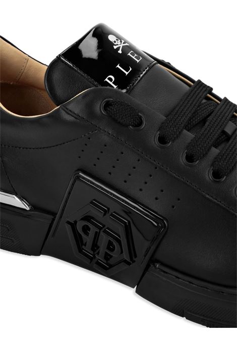 PHILIPP PLEIN Low-Top Leather Sneakers Phantom Kick$ Nere - PHILIPP PLEIN