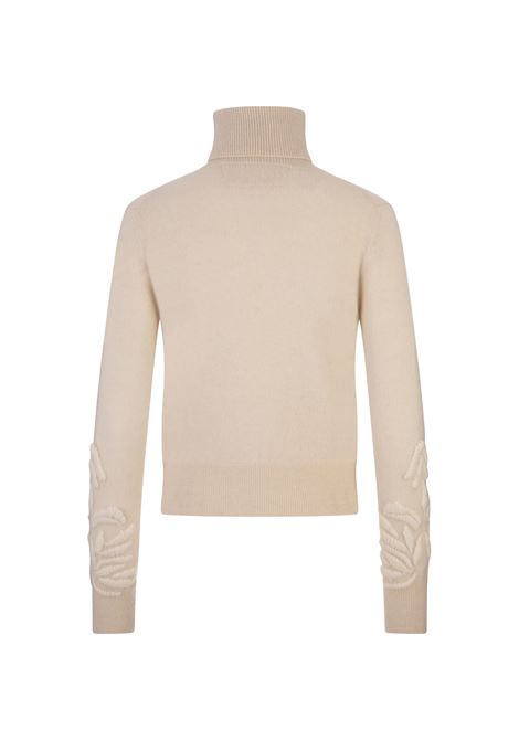 ERMANNO SCERVINO Lupetto In Cashmere Beige Con Ricamo - ERMANNO SCERVINO