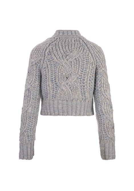 ERMANNO SCERVINO Maglia A Girocollo Grigio Azzurra - ERMANNO SCERVINO