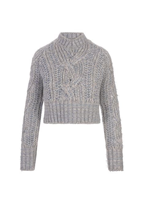 ERMANNO SCERVINO Maglia a Girocollo Grigio Azzurra - ERMANNO SCERVINO