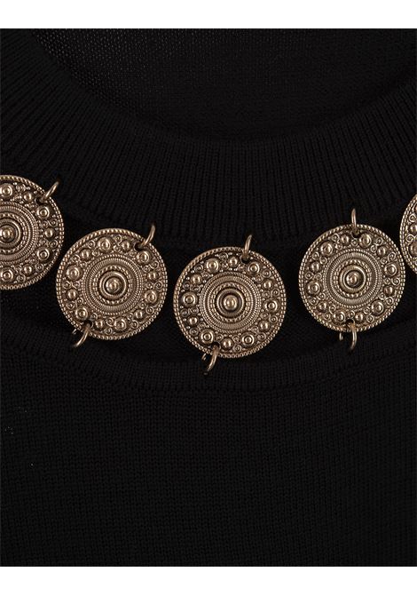 RABANNE Maglia A Girocollo Nera Con Dettaglio Collana - RABANNE