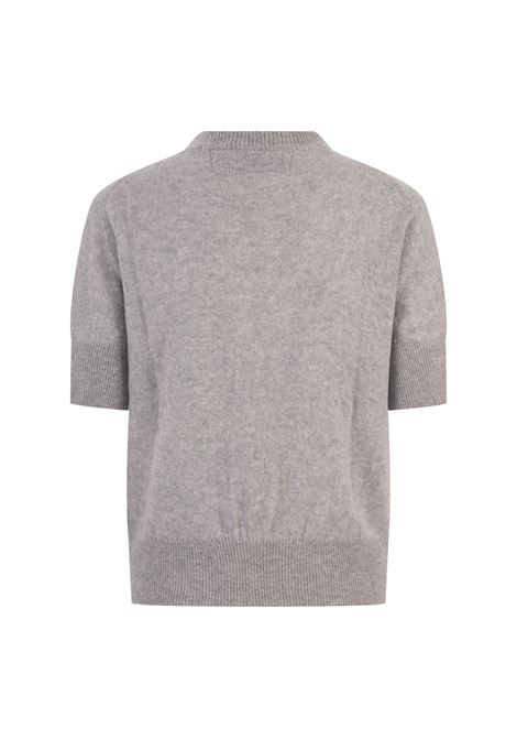 ERMANNO SCERVINO Maglia A Maniche Corte In Cashmere Grigio - ERMANNO SCERVINO