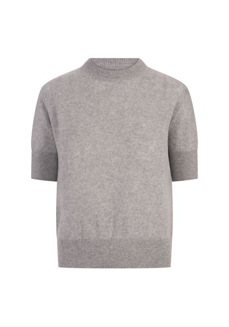 ERMANNO SCERVINO Maglia a Maniche Corte In Cashmere Grigio - ERMANNO SCERVINO