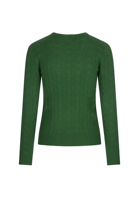 RALPH LAUREN Maglia A Trecce In Lana E Cashmere Verde - RALPH LAUREN