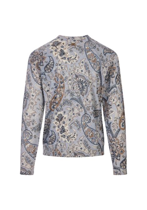 ETRO Maglia Azzurra Con Stampa Paisley Floreale - ETRO