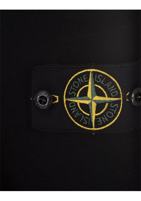 STONE ISLAND Maglia Girocollo In Lana Rasata Nera - STONE ISLAND