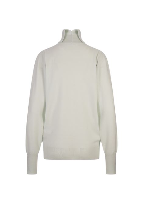 JIL SANDER Maglione A Collo Alto In Lana Verde Pallido - JIL SANDER