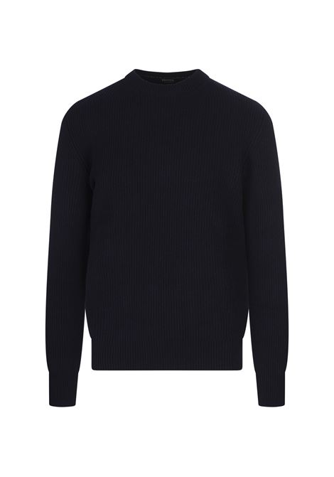 ZEGNA Maglione a Girocollo in Oasi Cashmere Blu - ZEGNA