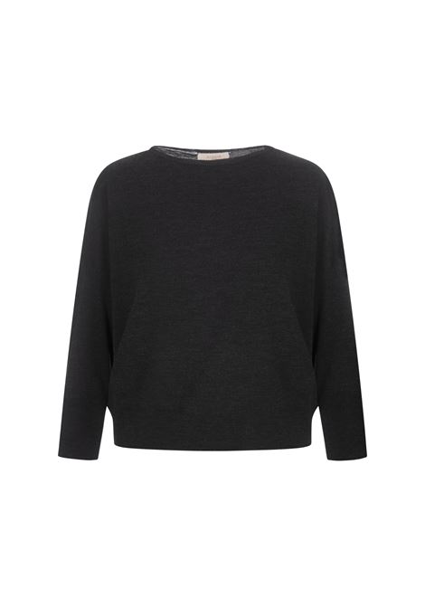 ZANONE Maglione Basic Antracite Con Scollo a Barca - ZANONE