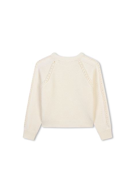 CHLOÉ KIDS Maglione Bianco Con Lavorazione A Trecce - CHLOÉ KIDS