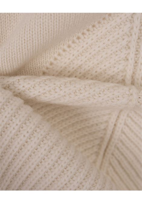 ALEXANDER MCQUEEN Maglione Bianco Crema Con Dettaglio A Coste - ALEXANDER MCQUEEN