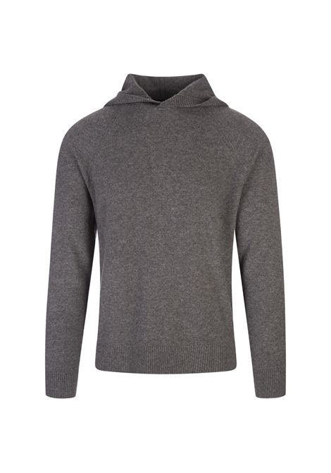 VINCE Maglione Con Cappuccio Grigio In Lana e Cashmere - VINCE