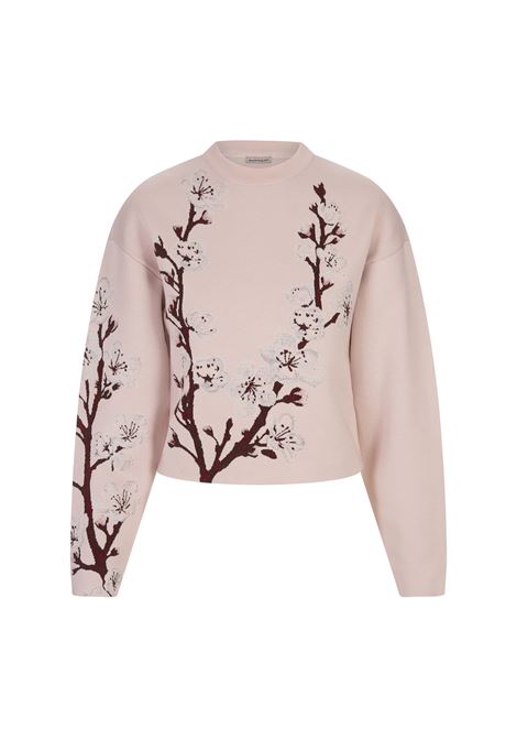 ALEXANDER MCQUEEN Maglione Con Maniche a Bozzolo Blossom in Rosa/Multicolore - ALEXANDER MCQUEEN