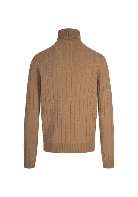 BOSS Maglione Dolcevita In Lana Vergine E Cashmere Beige - BOSS