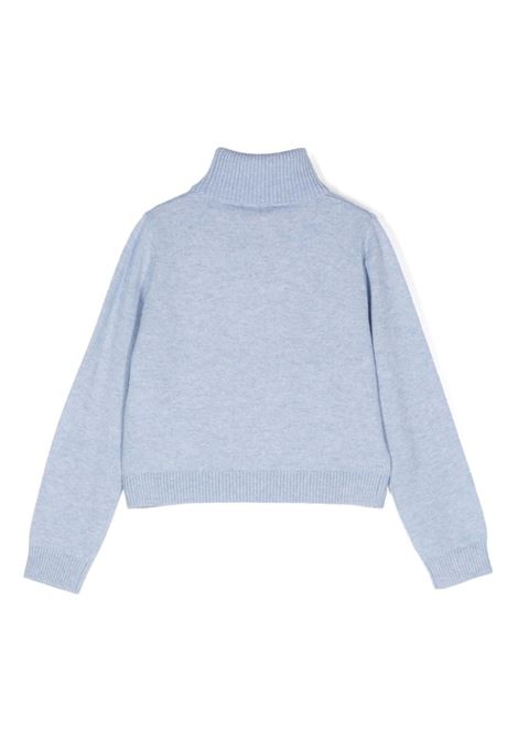 MISS BLUMARINE KIDS Maglione E Collo Alto Azzurro Con Logo Di Strass - MISS BLUMARINE KIDS